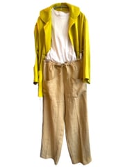 ワイドパンツamaria　 リネン・キャメル