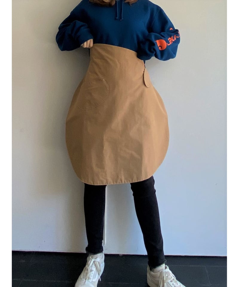 オレンジ　エプロン FK-7168】 胸当てエプロン | オリジナルTシャツのプリント作成