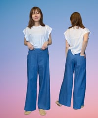 マリンパンツmarini　ブルーネップデニム