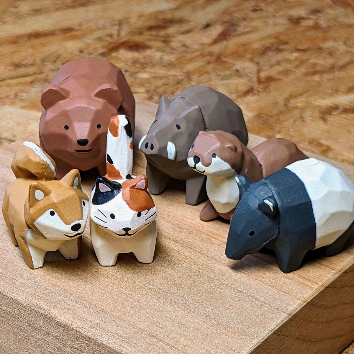 再販】木彫りの動物たち マスコットフィギュア 6種セット | 川崎 誠二