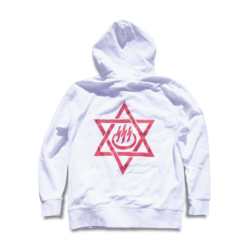 凶気の桜 フーディ ホワイト　パーカー　窪塚洋介 ZIP HOODIE-ネオ湯条- | ネオ湯条