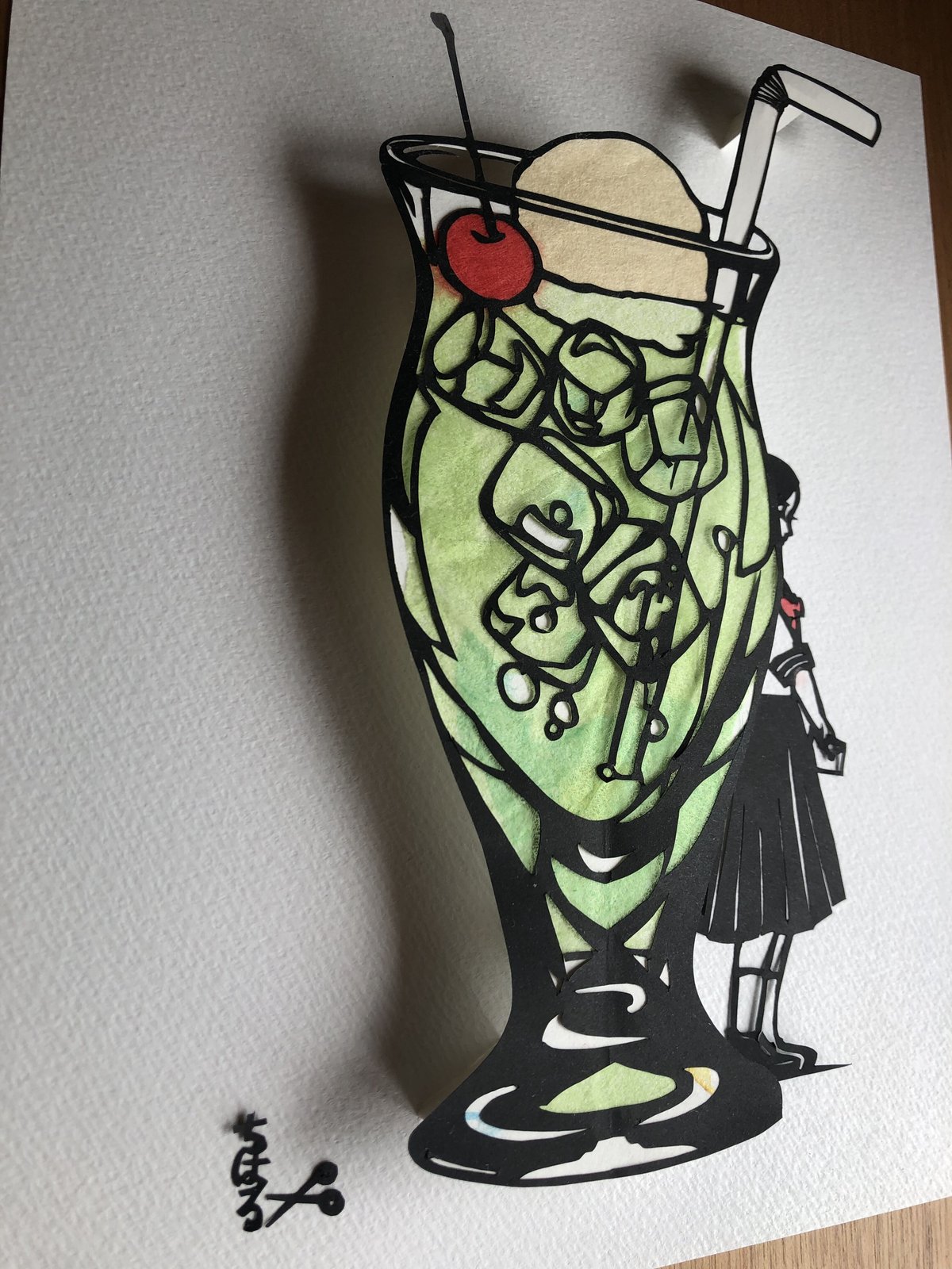 待ち合わせ クリームソーダ | 紙切ル