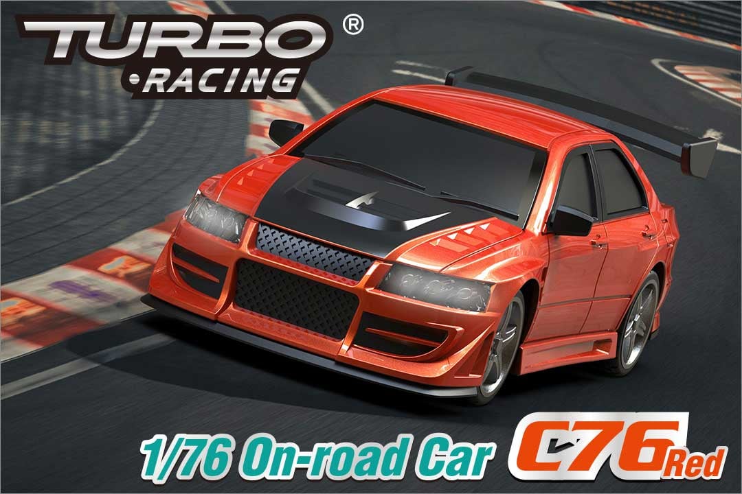 ターボレーシング C76 レッド 1/76スケール オンロードカー 1/76 C76 Red On-road Car［ 1/76スケール C76レッド オンロードカー