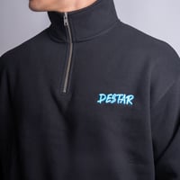 DESTAR 3D EMBROIDERY LOGO Half Zip Sweater BLACK