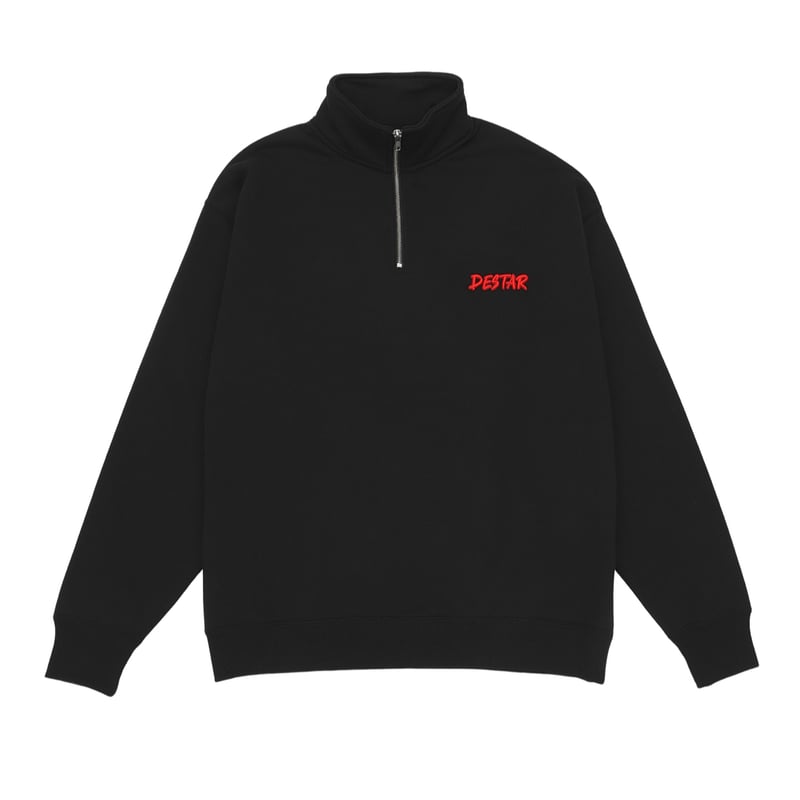 DESTAR 3D EMBROIDERY LOGO Half Zip Sweater BLAC
