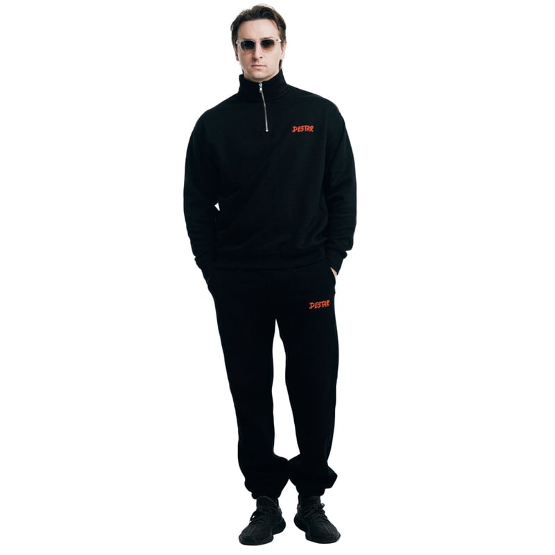 3D EMBROIDERY EASY PANTS 黒 DESTAR 3D EMBROIDERY LOGO Sweatpants BLACK – RE
