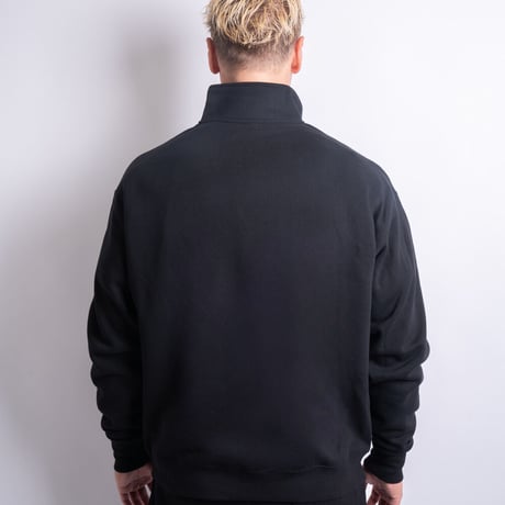 DESTAR 3D EMBROIDERY LOGO Half Zip Sweater BLACK