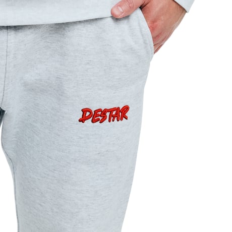 DESTAR 3D EMBROIDERY LOGO Sweatpants ASH – RED STITCH LIMITED