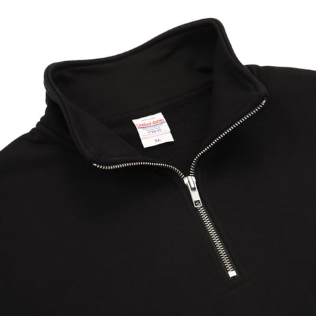 DESTAR 3D EMBROIDERY LOGO Half Zip Sweater BLACK – RED STITCH LIMITED