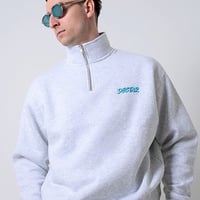 DESTAR 3D EMBROIDERY LOGO Half Zip Sweater ASH GRAY