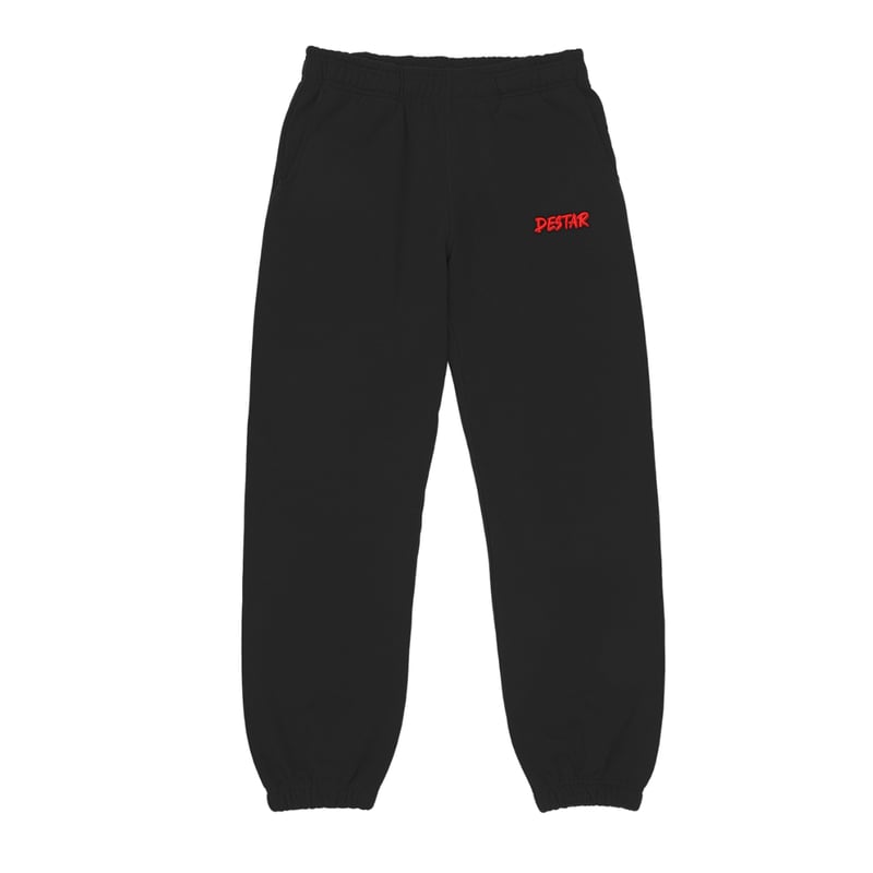 3D EMBROIDERY EASY PANTS 黒 DESTAR 3D EMBROIDERY LOGO Sweatpants BLACK – RE