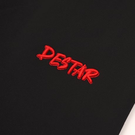 DESTAR 3D EMBROIDERY LOGO Sweatpants BLACK – RED STITCH LIMITED