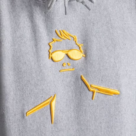 3D EMBROIDERY Premium Hoodie YAN ver. MIX GRAY