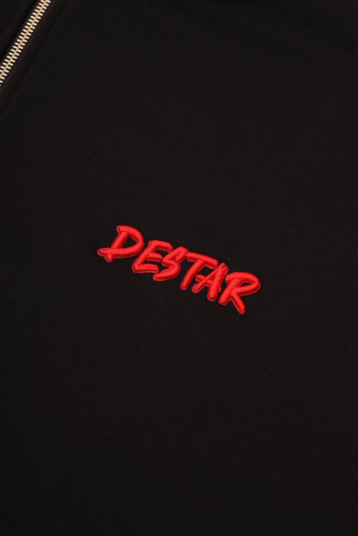 DESTAR 3D EMBROIDERY LOGO Half Zip Sweater BLAC