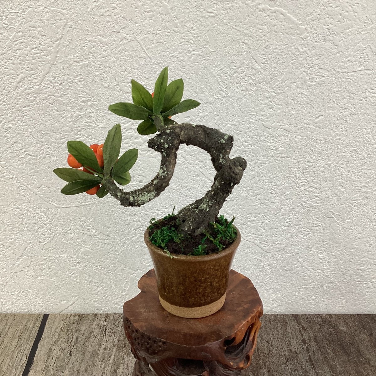 52 ピラカンサ 金茶色の鉢 | クラフト盆栽美術館 Artcraft Bonsai
