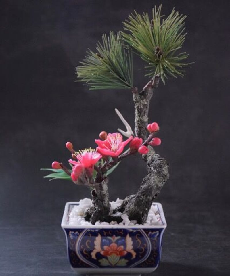 39 松竹梅 クジャク柄の器 | クラフト盆栽美術館 Artcraft Bonsai