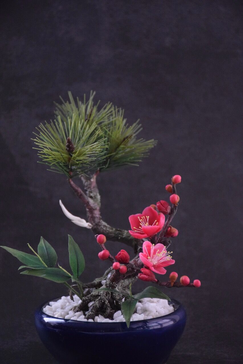 38 松竹梅(青木悦子） | クラフト盆栽美術館 Artcraft Bonsai