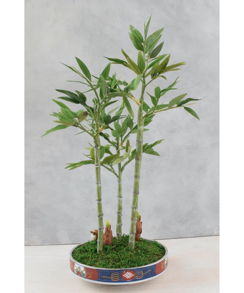 専用 孟宗竹と筍の盆栽 クレイフラワー 27 笹竹（受注可） | クラフト盆栽美術館 Artcraft Bonsai