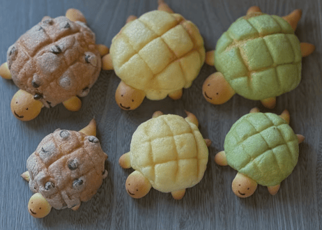 〖冷凍パン〗お堀の親子カメ