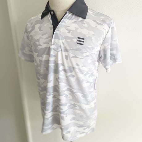 THREE GOLF white camouflage polo