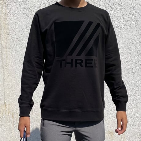 THREE felt logo sweat(Black)