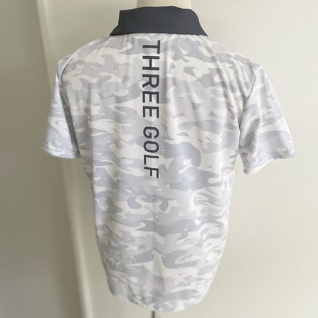 THREE GOLF white camouflage polo