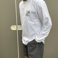 THREE®︎ Logo L/S T-shirt (White)