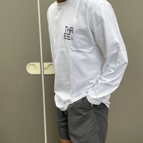 THREE®︎ Logo L/S T-shirt (White)