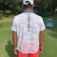 THREE GOLF white camouflage polo