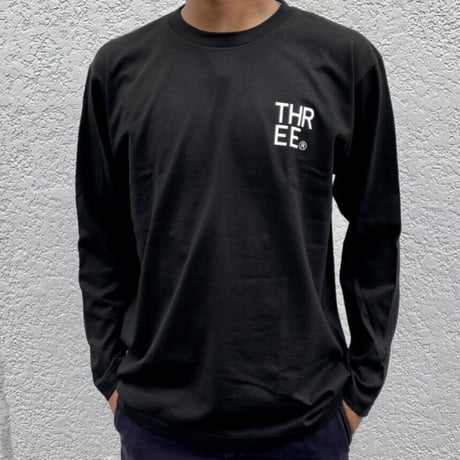 THREE®︎ Logo L/S T-Shirt (Black)