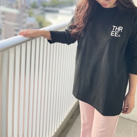 THREE®︎ Logo L/S T-Shirt (Black)