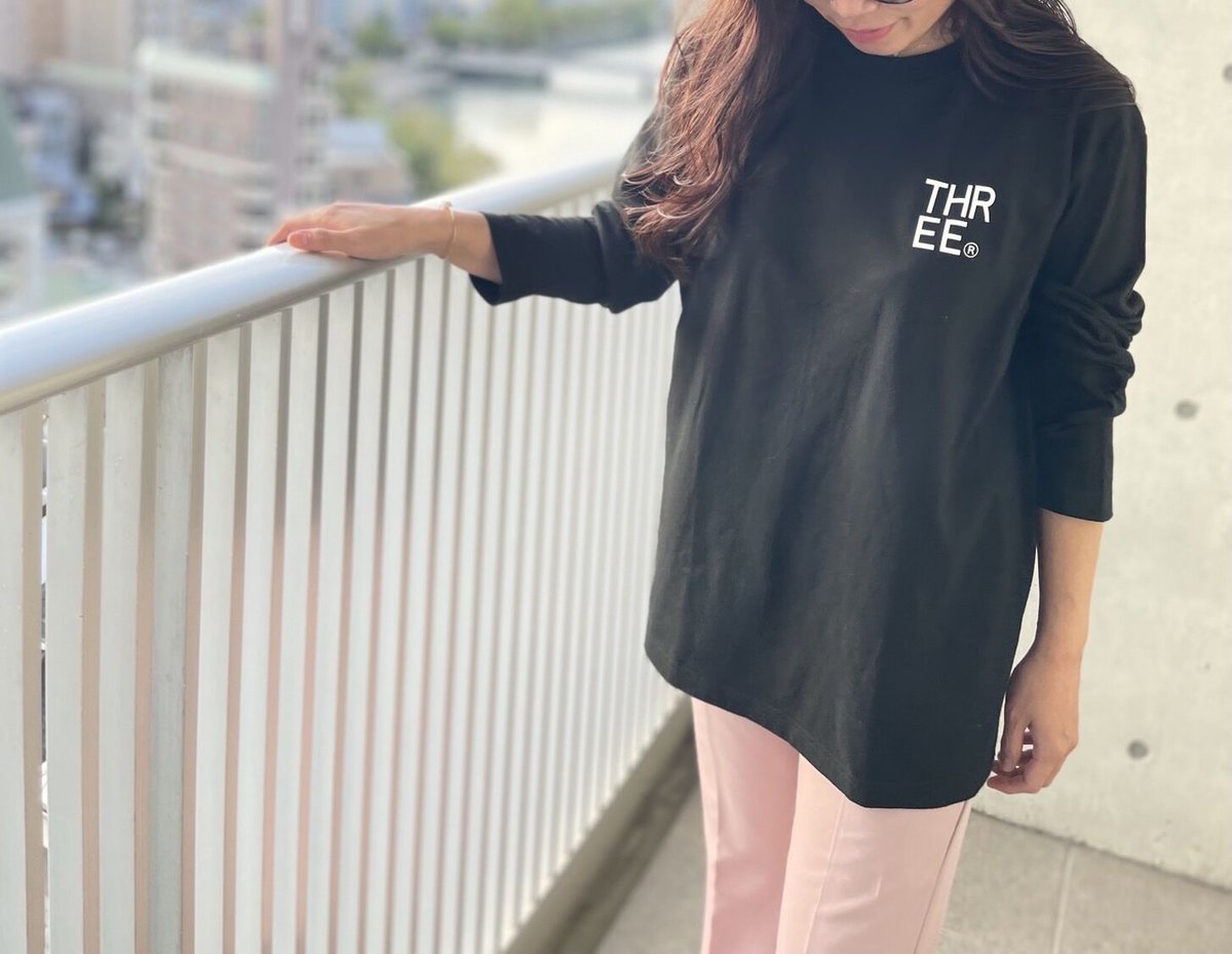 THREE®︎ Logo L/S T-Shirt (Black) | UNIFEED