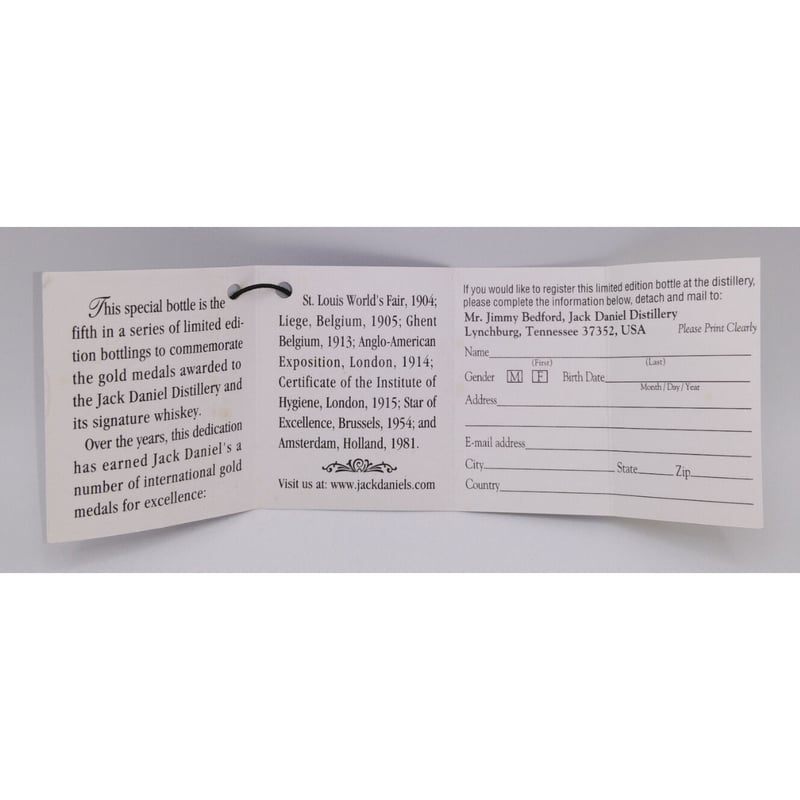 Jack Daniel's 1915 Gold Medal London,England SP