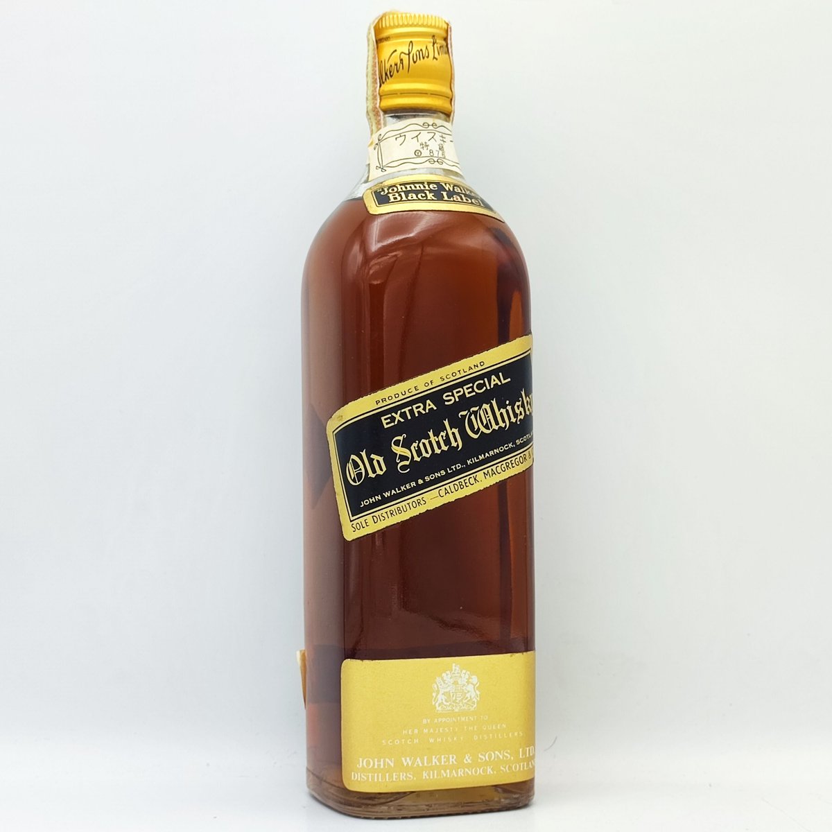 Johnny Walker ジョニーウォーカー 黒ラベル 金キャップ 白紋章 70年代 ...