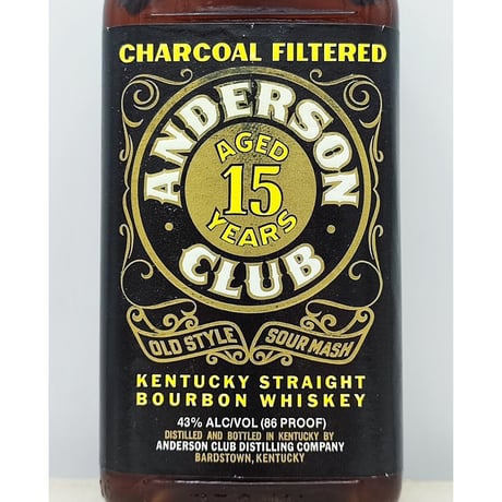 アンダーソンクラブ 15年　ANDERSON CLUB 15years old OLD STYLE SOUR MASH KENTUCKY STRAIGHT BOURBON WHISKEY
