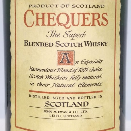 チェッカーズ ブレンデッド スコッチウイスキー　CHEQUERS The Superb BLENDED SCOTCH WHISKY