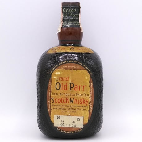 雑酒 特級 オールドパー デラックス ティンキャップ　Grand Old Parr REAL ANTIQUE AND RARE OLD Scotch Whisky Tin Cap