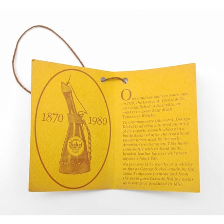 ジョージ ディッケル 110周年記念 パウダーホーン ボトル　GEORGE Dickel 110th ANNIVERSARY POWDER HORN BOTTLE
