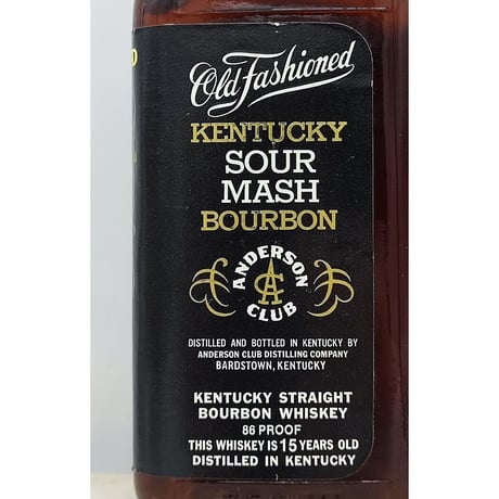 アンダーソンクラブ 15年　ANDERSON CLUB 15years old OLD STYLE SOUR MASH KENTUCKY STRAIGHT BOURBON WHISKEY