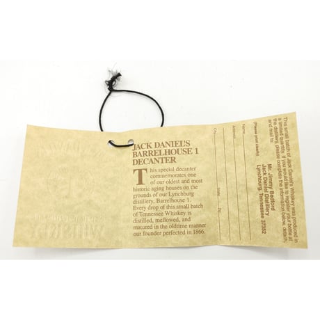 ジャックダニエル バレルハウス1　JACK DANIEL'S BARREL HOUSE1 OLD TIME TENNESSEE WHISKEY 【Batch No.B-001】