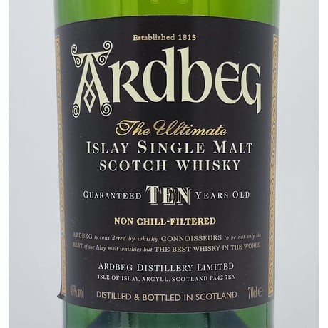 アードベッグ 10年　Ardbeg 10years old The Ultimate ISLAY SINGLE MALT SCOTCH WHISKY NON CHILL-FILTERED
