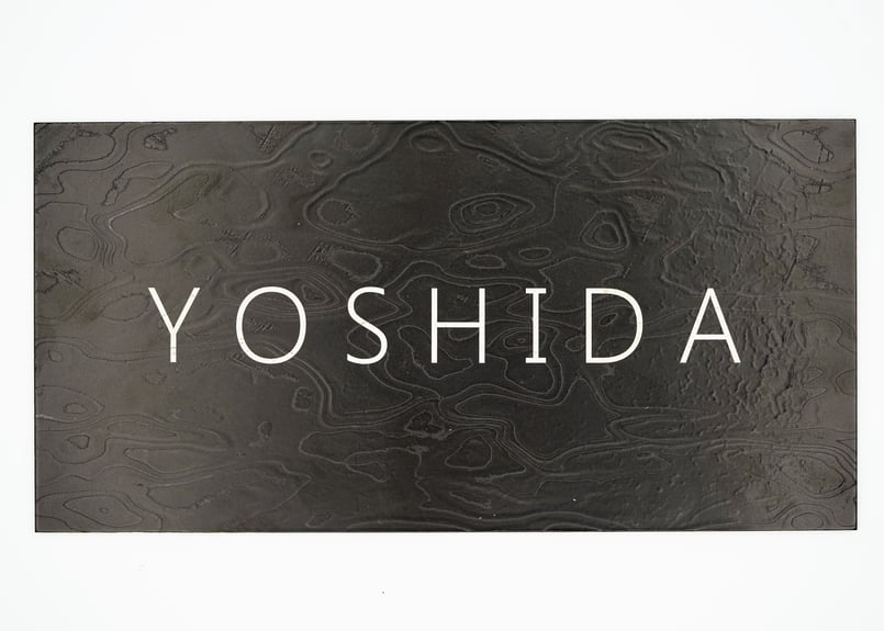 ステンレス積層表札 100×200mm Black×White | CLADART