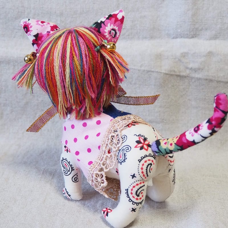 お取り置き】猫ピエロ 「ノノ」 布人形 | 魚水屋