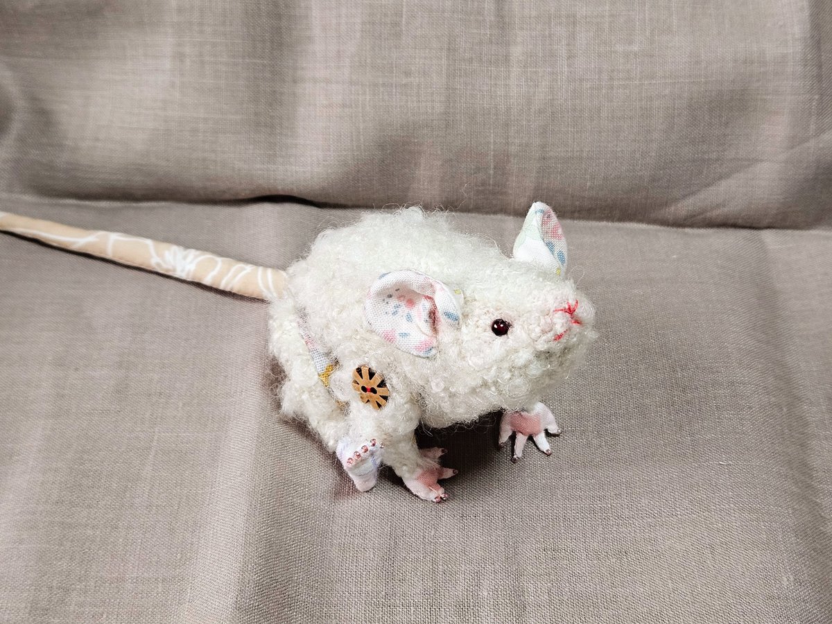 アンティーク1920年代ねずみぬいぐるみマウス人形車輪付き