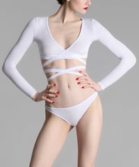 Maison Close La Femme Amazone Long Sleeve Wrapover in White