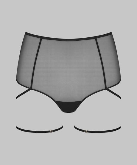 Maison Close L'Amoureuse High Waist Thong in Black