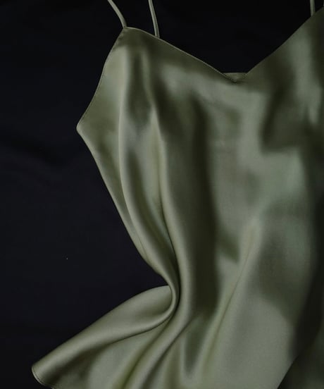 Luna di Seta Silk Slip Dress in Light green