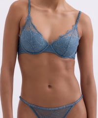 Love Stories Gwyneth Padded Wire Bra in Grey Blue