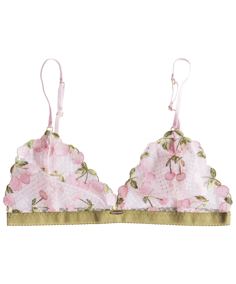 Nette Rose Blossom Triangle Bralette in PinkGreen