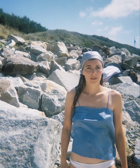 HAZE Silk Camisole in Blue Topaz